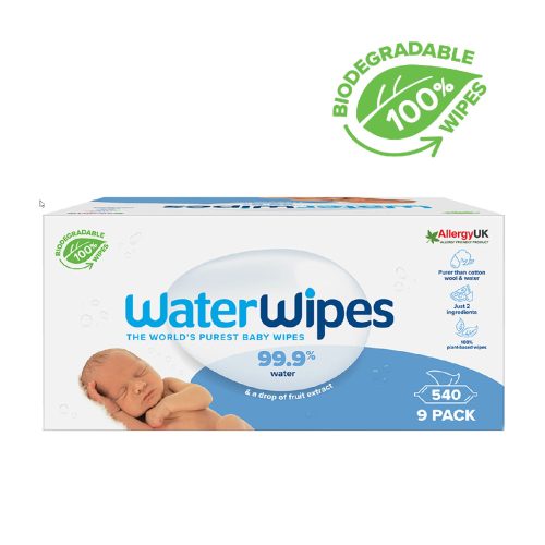 WaterWipes Biodegradable Babatörlőkendő Super Value Pack 9x60db