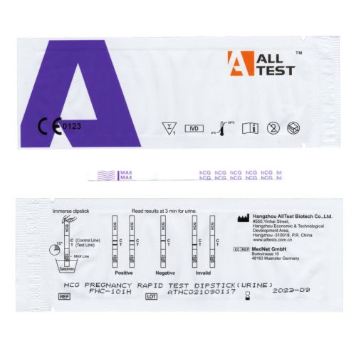 AllTest magas érzékenységű terhességi teszt (10 db, 10 mIU/ml)